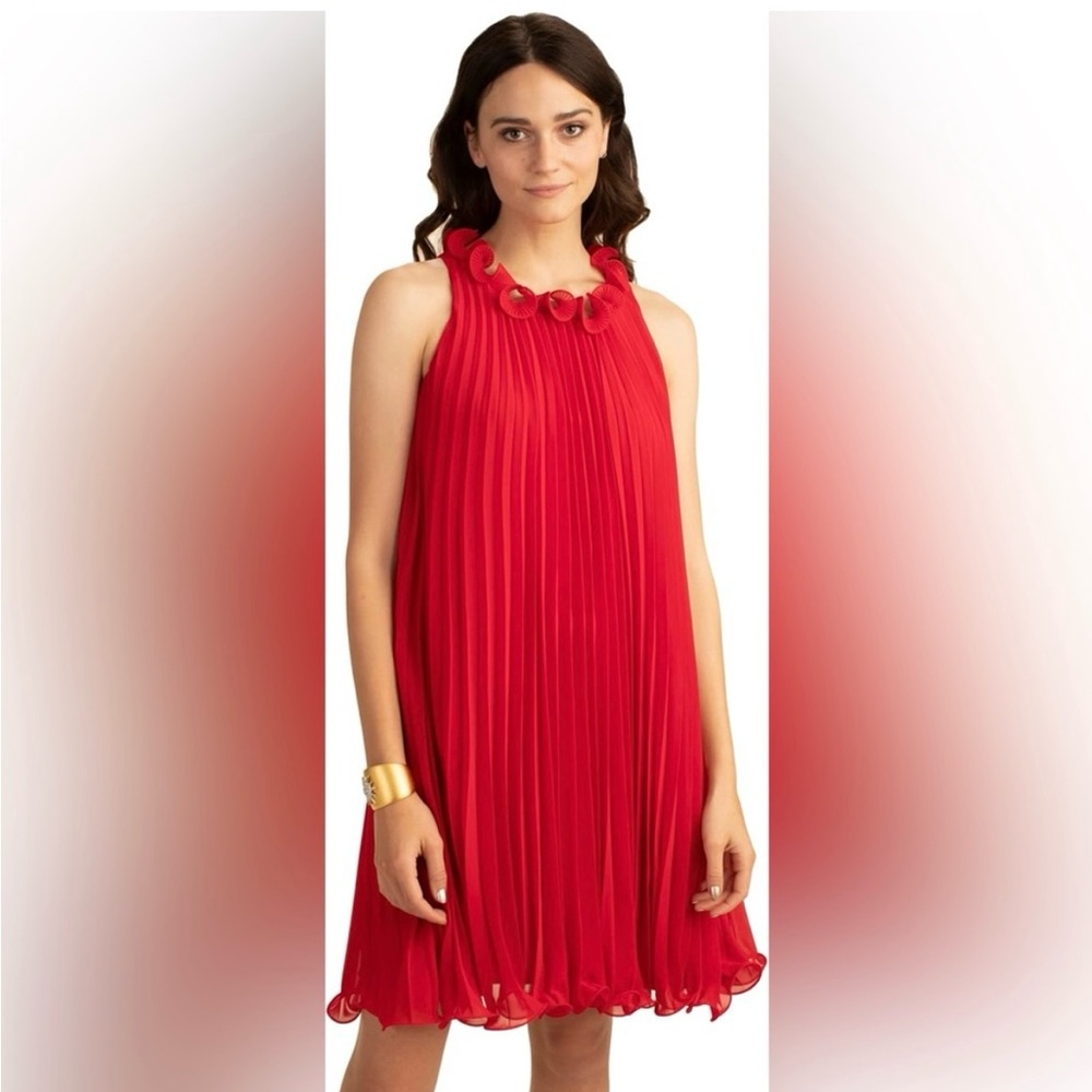 Trina Turk Vibrant Red Ely Dress-wonderful holiday dress